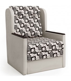 Кресло-кровать "Классика" Д шенилл ромб и экокожа беж