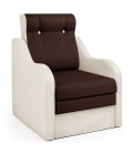 Кресло-кровать "Классика" В рогожка шоколад и экокожа беж