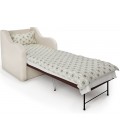 Кресло-кровать "Классика" В рогожка шоколад и экокожа беж
