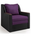 Кресло-кровать "Соло" рогожка фиолет и экокожа черный
