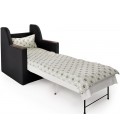 Кресло-кровать "Соло" рогожка серый и экокожа черный