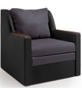 Кресло-кровать "Соло" серый экокожа черный артикул 2202