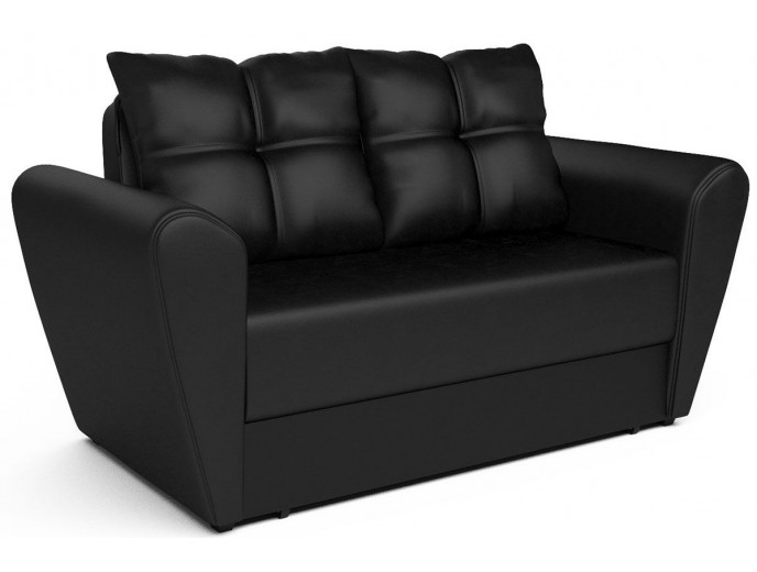 Выкатной диван "Квартет" экокожа черный