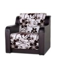 Кресло-кровать "Мюнхен" бежевая рогожка цветы и кожзам