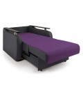 Кресло-кровать "Гранд Д" рогожка фиолет и экокожа черный