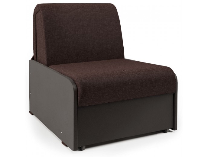Кресло-кровать "Коломбо" БП рогожка коричневый и экокожа шоколад