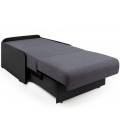 Кресло-кровать "Коломбо БП" рогожка серый и экокожа черный 
