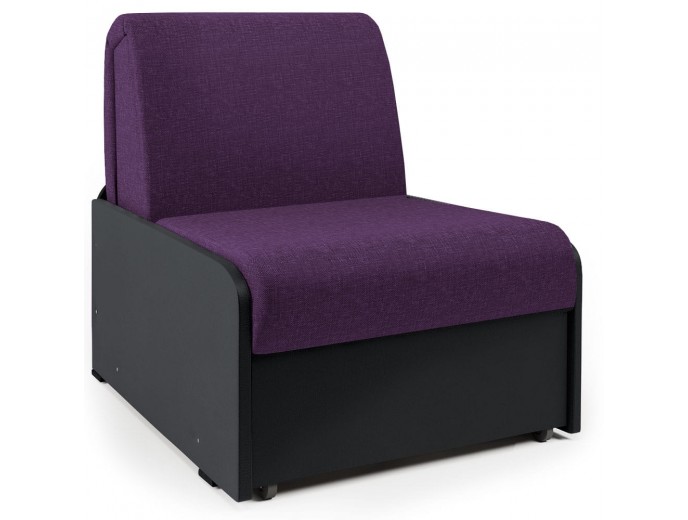 Кресло-кровать "Коломбо БП" рогожка фиолет и экокожа черный