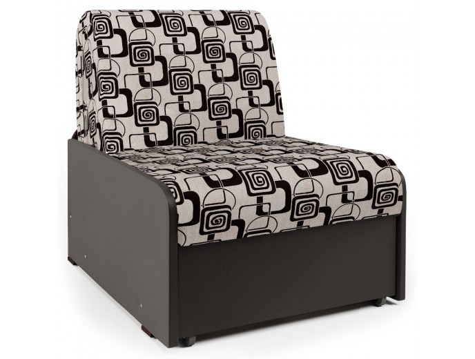 Кресло-кровать "Коломбо БП" шенилл ромб и экокожа шоколад