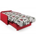Кресло-кровать "Коломбо БП" велюр Париж экокожа красный