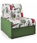 Кресло-кровать "Коломбо БП" велюр Париж рогожка зеленый артикул 1857