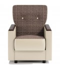 Кресло для отдыха "Классика Д" корфу коричневый и экокожа беж 