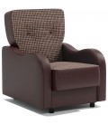 Кресло для отдыха "Классика В" корфу коричневый и экокожа шоколад артикул 2826