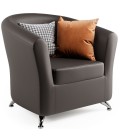 Кресло для отдыха "Евро" экокожа коричневый 