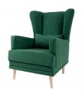 Кресло для отдыха "Честер" велюр зеленый